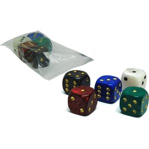 Hot games Dobbelsteen 1 stuks marmer 36mm