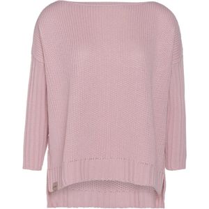 Knit Factory Kylie Gebreide Dames Trui - Trui dames winter - Pullover dames - lange mouw - Wintertrui - Damestrui - Boothals - Roze - 36/44