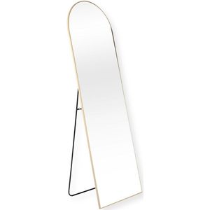 Buxibo Ovale Boogspiegel – Gehard Veiligheidsglas Staande Spiegel – Volledige Lengte – 160x50 cm – Goud
