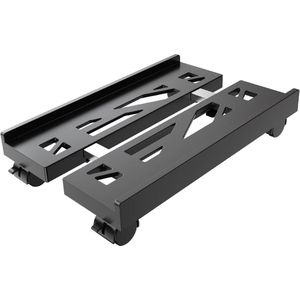 Computerstandaard - Computerbehuizing - Computerlade - Verstelbaar en mobiel - CPU-standaard - met 4 wielen - Kunststof- Geventileerde computertorenstandaard - CPU-standaard voor onder het bureau - Computerverhoger - voor gamers en studenten - Zwart