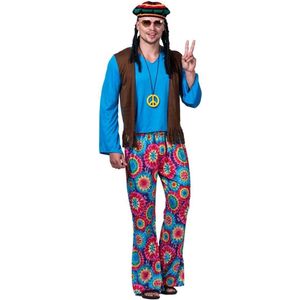 Jaren 60/70 Hippie Kostuum voor Mannen - Psychedelisch Pak met Fakkels.