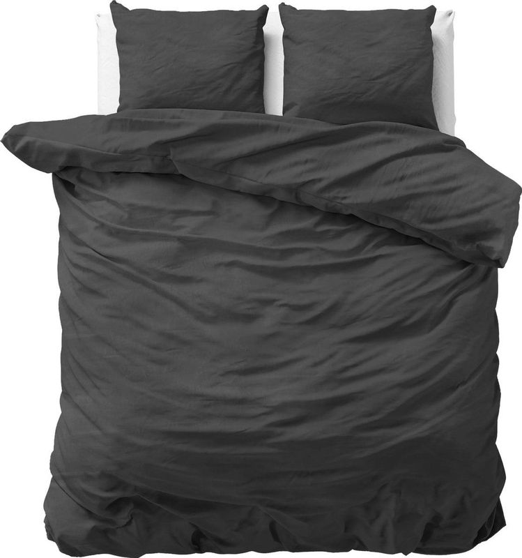 Dreamhouse - Dekbedovertrekset - Antraciet - Stone Washed Satijn - Incl. Kussensloop - 220 x 240 cm