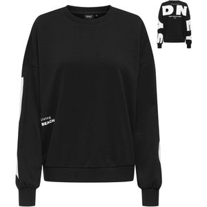 Only - Sweater - Zwart - Katoen/Polyester - Oversized Pasvorm