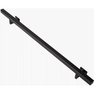 Stalen trapleuning vierkant zwart gepoedercoat 70cm inclusief 2 trapleuning houders