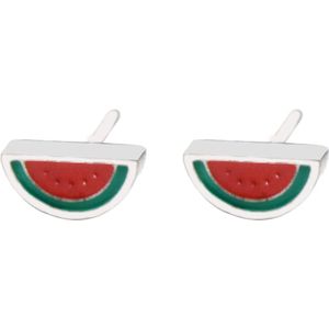 Oorbellen voor Kinderen - Watermeloen - RVS - 8 mm - Zilverkleurig