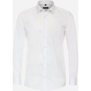 Redmond comfort fit overhemd - popeline - wit - Strijkvriendelijk - Boordmaat: 53/54