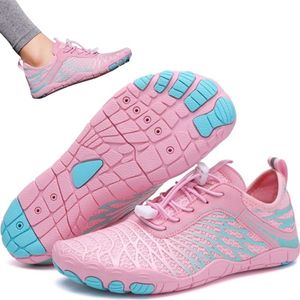 1 paar - Wandelschoenen op blote voeten - Ademende antislip sportschoenen - Waterschoenen met brede neus - Strandschoenen - Ademend - Antislip - Roze - Maat 39 - Geschikt voor buitensporten, fitness