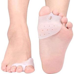 Siliconen Teenspreider Voor 3 Tenen I Bunion Beschermer I Voorvoetkussen I Hallux Valgus Tegen Pijn I Voor in Schoenen I Set van 2 I Beige