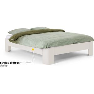 B Bright Fresh 500 Bed 90x220cm - Bedframe Wit - Eenpersoonsbedden - Instaphoogte: 50cm