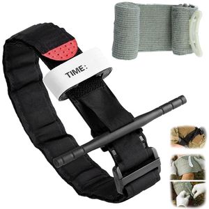 Tourniquet One Hand Tactical Met Compressive Bandage - Compression Israeli Bandage 15 cm - Tourniquet Turnstile Deur voor Noodhulp - Camping Hiking Militaire
