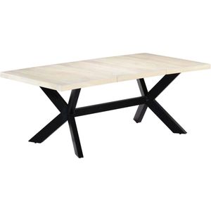 Furniture Limited - Eettafel 200x100x75 cm massief mangohout wit
