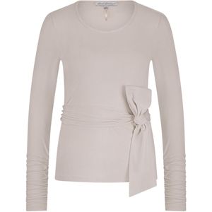 Red Button T-shirt Tee With Bow Srb4707 Cream Dames Maat - XS