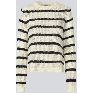 Modstrom Maddie O-neck Soft White-Black Stripe