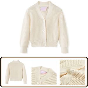 Kindervest gebreid - Sneeuwwit - Maat 116 Kindervest - Kindervesten - Kinderkleding - Kinderkled