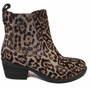 Maruti Haley Hairon Leather Dames Enkellaars 66129607 Cheetah Grey Black Maat 40