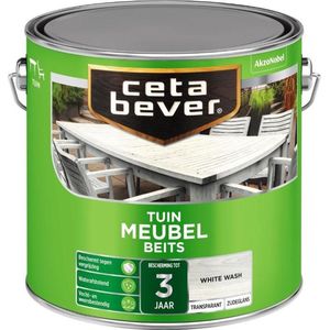 CetaBever Tuinmeubel Beits - Zijdeglans - White Wash - 2,5 liter