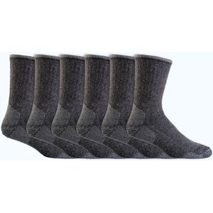 Extra warme sokken | Gevoerde sokken | Kleur: Antraciet | Diverse maten | 6 paar