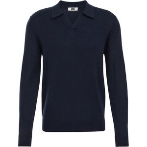 Fundamentals - Slim Fit - Polo - Donkerblauw - Merino Wol