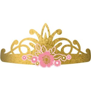 Amscan Prinsessenkronen Papier 8 Stuks Goud