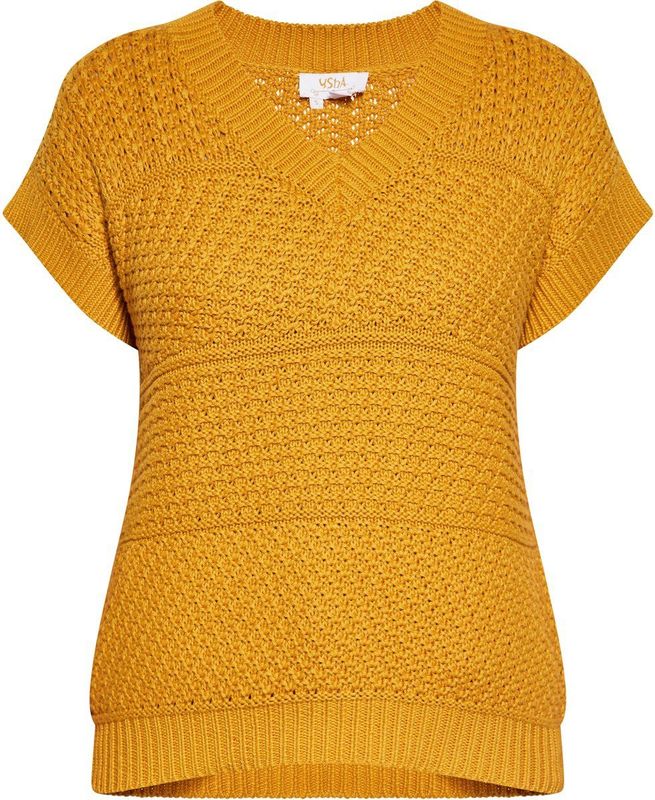 usha - Gebreide Pullover - V-hals - Korte Mouwen