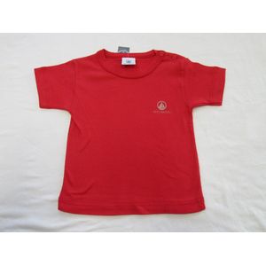 petit bateau , jongens, t-shirt korte mouw , rood , effen , classic , 2 jaar 86