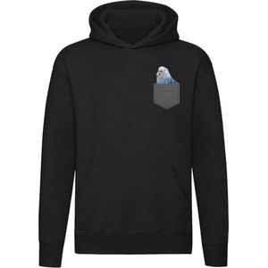 Blauwe parkiet in borstzakje | grappig| schattig| vogel | dierenvriend | vogelhoofdje | nieuwsgierig | cute| parkietje | bird | Unisex | Trui | Hoodie | Sweater | Capuchon