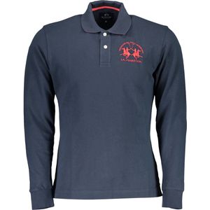 Blauw katoenen poloshirt