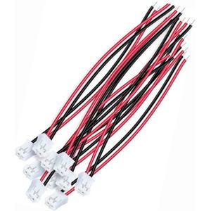 JST PH2.0 2-Pin Female Kabel – 20 cm – Enkelzijdige Connector 10 stuks