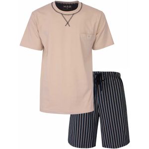 MEQ - Heren Shortama - Korte Pyjama Set - Beige