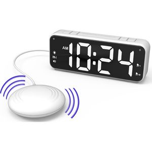 Prostec® Trilwekker voor Slechthorenden en Doven – Digitale Wekkerradio met Trilkussen – Bed Shaker Alarmklok met Luid Alarm, Snooze en LED Display – Wekker voor Diepe Slapers en Gehoorproblemen - Moeite met wakker worden