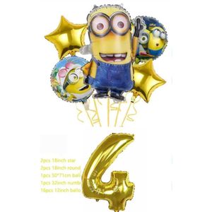 Cartoon Minioned Latex Ballon Banaan Man Baby Shower Verjaardagsfeestje Decoraties Wegwerp Servies Banner Kid Party Benodigdheden