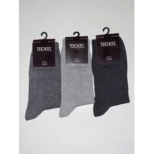 3 Paar Mix kleuren Grijs Damessokken van 75% Katoen - Teckel - Maat 36/42 - Geen gevoelige teennaad