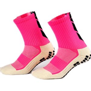 Gripsokken voetbal roze / felroze - sportsokken - grip - one size - anti blaren - compressie - prestatieverhogend - tennis - hardlopen - handbal - sporten - fitness