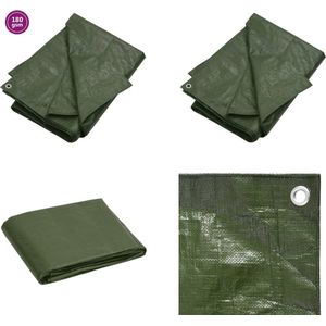 vidaXL Dekzeil 180 g/m² 3x3 m HDPE groen - Dekzeil - Dekzeilen - Tarp - Grondzeil