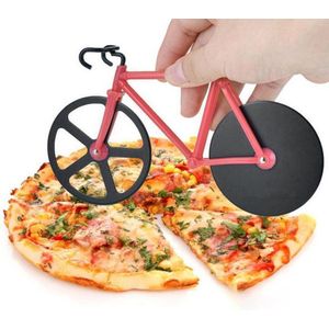 Shanny pizzasnijder fiets - pizzames racefiets - pizzaroller - origineel - deegroller rood - Pizza Cutter Bike Racefiets