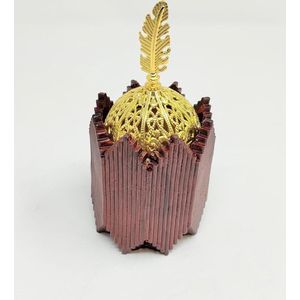 Wierook Brander Houder Set - Handgemaakte Houten Home Decor voor het Branden Van Alle Soorten Wierook Kolen - JR23080 Bruin