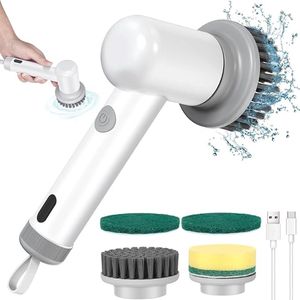 S&Dshopline® Elektrische reinigingsborstel, power spin scrubber, reinigingsborstel elektrisch, multifunctionele power spin scrubber, geschikt voor keuken, wastafel, badkamer (4 soorten hoofdreiniging)