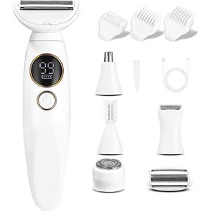 5-in-1 Dames Scheerapparaat - Waterdichte Elektrische Scheerapparaat voor Gezicht en Lichaam