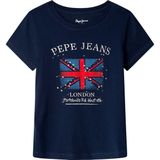 Pepe Jeans - Flag T-shirt - Blauw - Katoen - 1 stuk