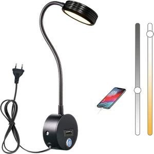 DailySupplies® Bedlampjes Hoofdbord - Leeslampje - Bedlamp Slaapkamer Volwassenen - Zwart