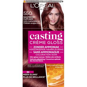 L'Oréal Paris Casting Crème Gloss Licht Mahoniebruin 550 - Semi-permanente Haarkleuring Zonder Ammoniak