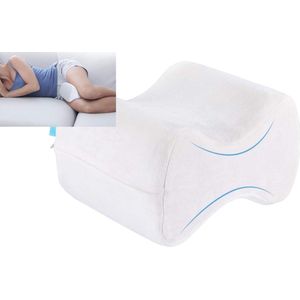 Ergonomisch kniekussen voor zijslapers, beenkussen met traagschuim, 25x20x16 cm, crème