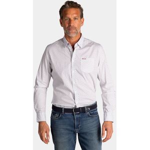 NZA - Witte - Katoenen Stretch Overhemd - Lange Mouwen - Regular Fit