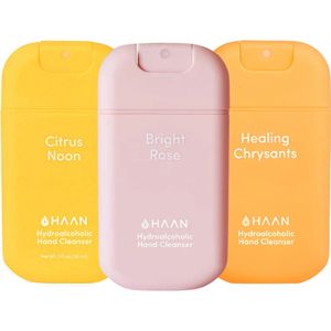 HAAN 3-Pack Mix Handspray Handverzorging Navulbaar 3x 30ml Healing Chrysants, Bright Rose & Citrus Noon