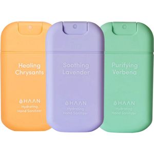 HAAN Hand Sanitizer 3-Pack Mix Handspray Handverzorging Navulbaar 3x 30ml Healing Chrysants, Soothing Lavender & Purifying Verbena
