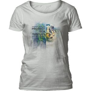 Ladies T-shirt Protect Turtle Grey S