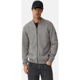 camel active - Wollen Kardigan - Steengrijs - Met Opstaande Kraag