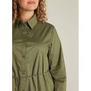 Yest - Curve Blousejurk - Kaki - Lange Mouwen - Katoen