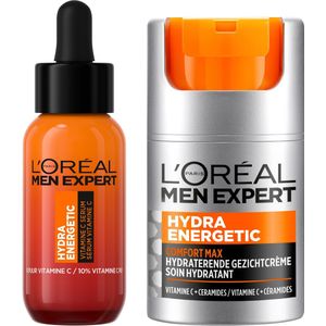 L'Oréal Paris Men Expert Hydra Energetic Shot Serum - 30ml & L’Oréal Paris Men Expert Hydraterende Dagcrème - 50ml