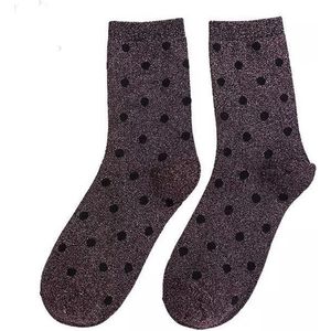Glittersokken Stippen - Paars/Roze